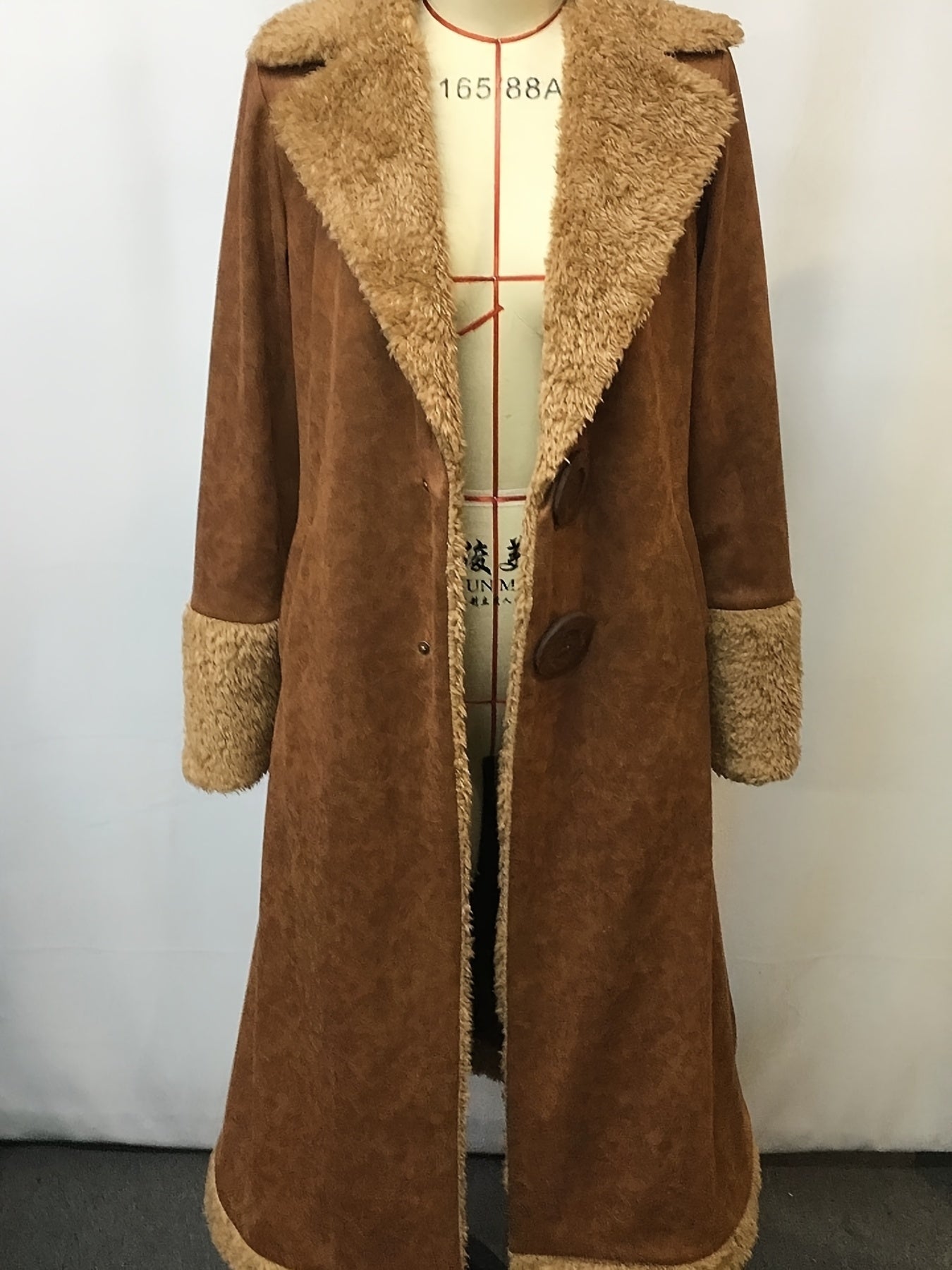 Women’s Vintage Plush Long Trench Coat