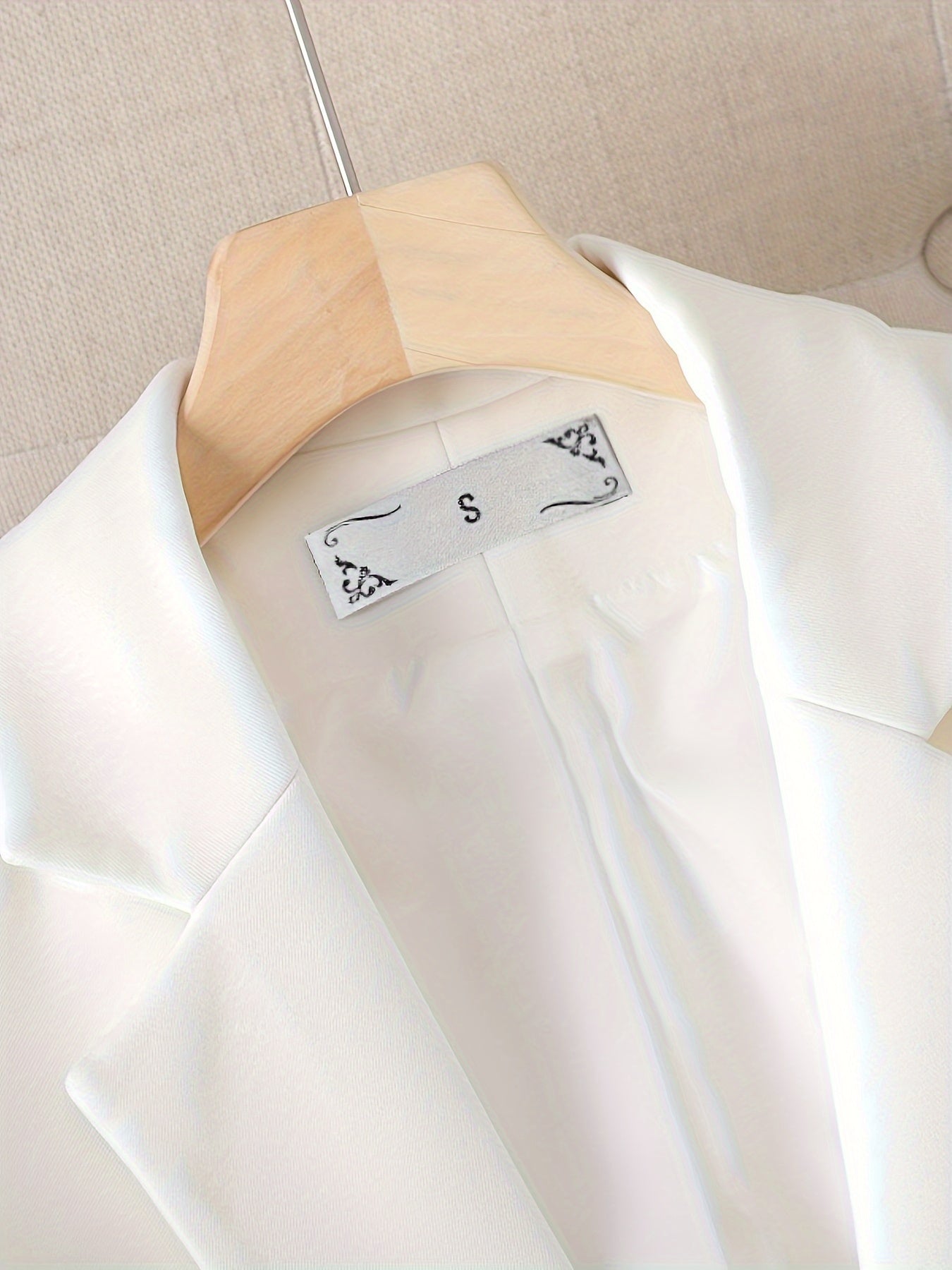 Beige Office Tailored Blazer Womens