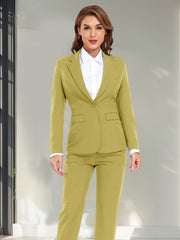 Chic Single Button Pantsuit Set