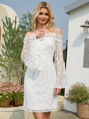 Off Shoulder Lace Wedding Gown