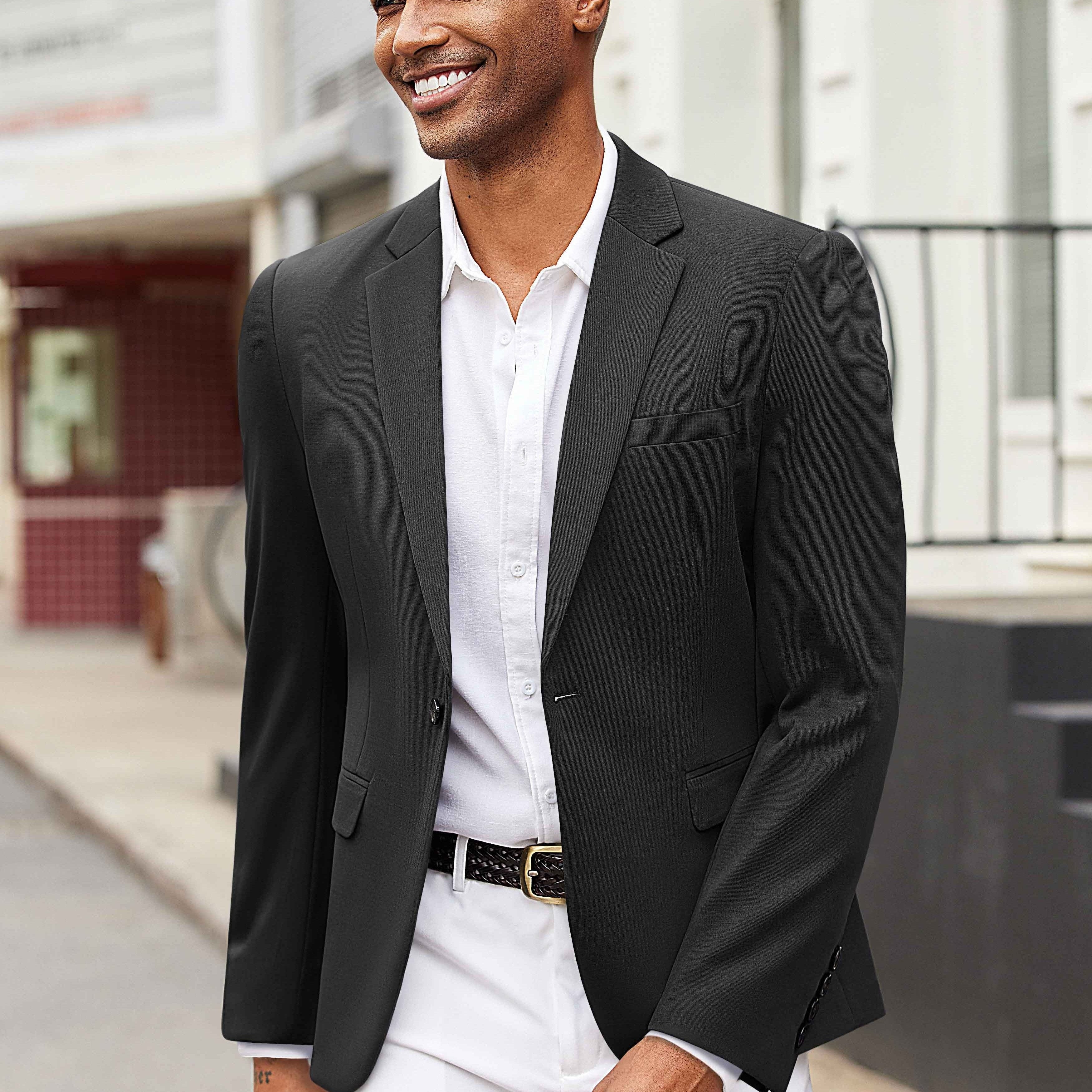 Notch Lapel Knit Blazer