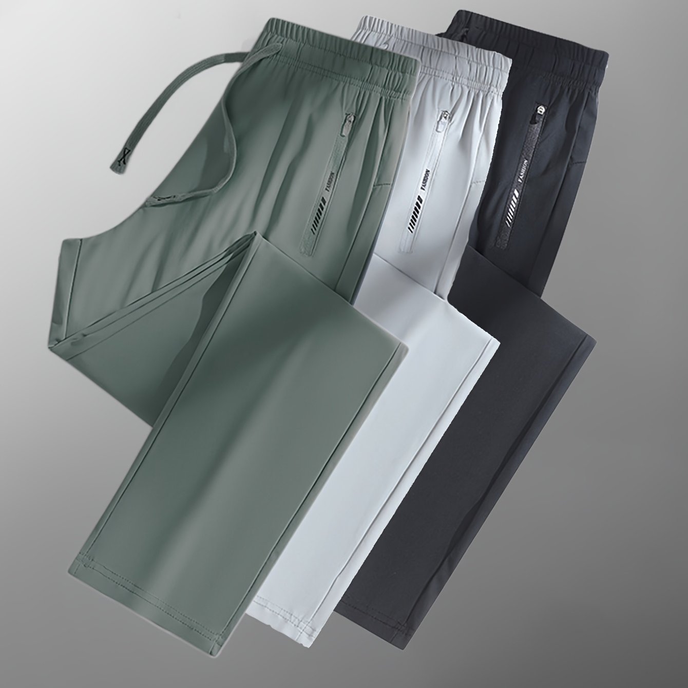 Women High-Waist Stretch Sports Pants Set (3pcs)