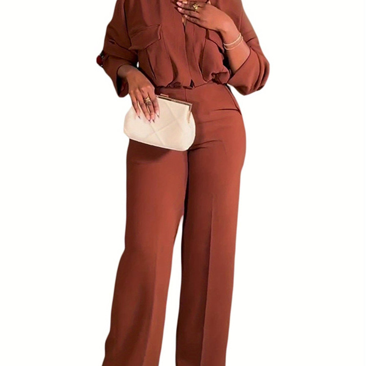 Elegant Wide Leg Pants Suit