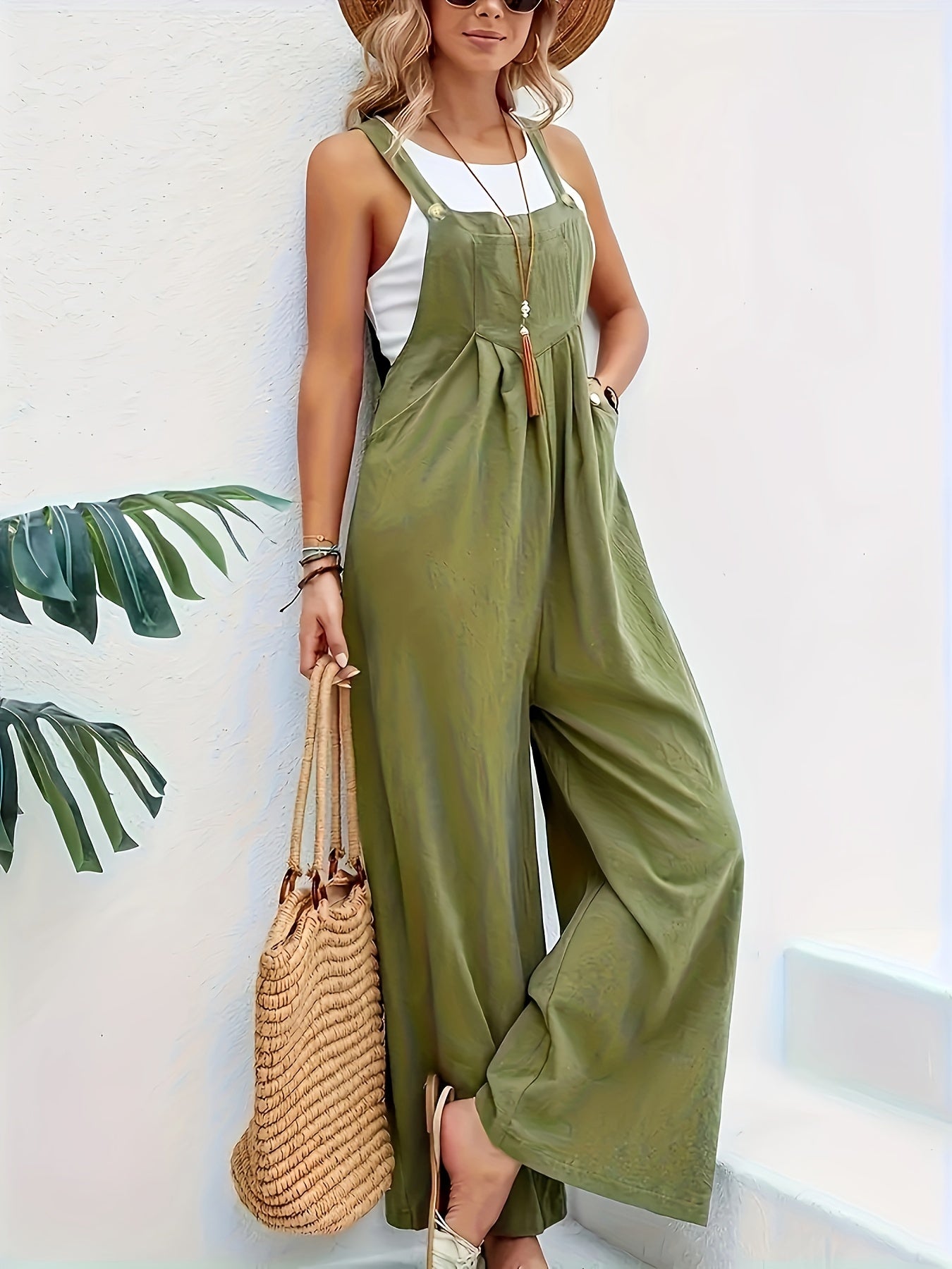 Women Boho Wide Leg Jumpsuit