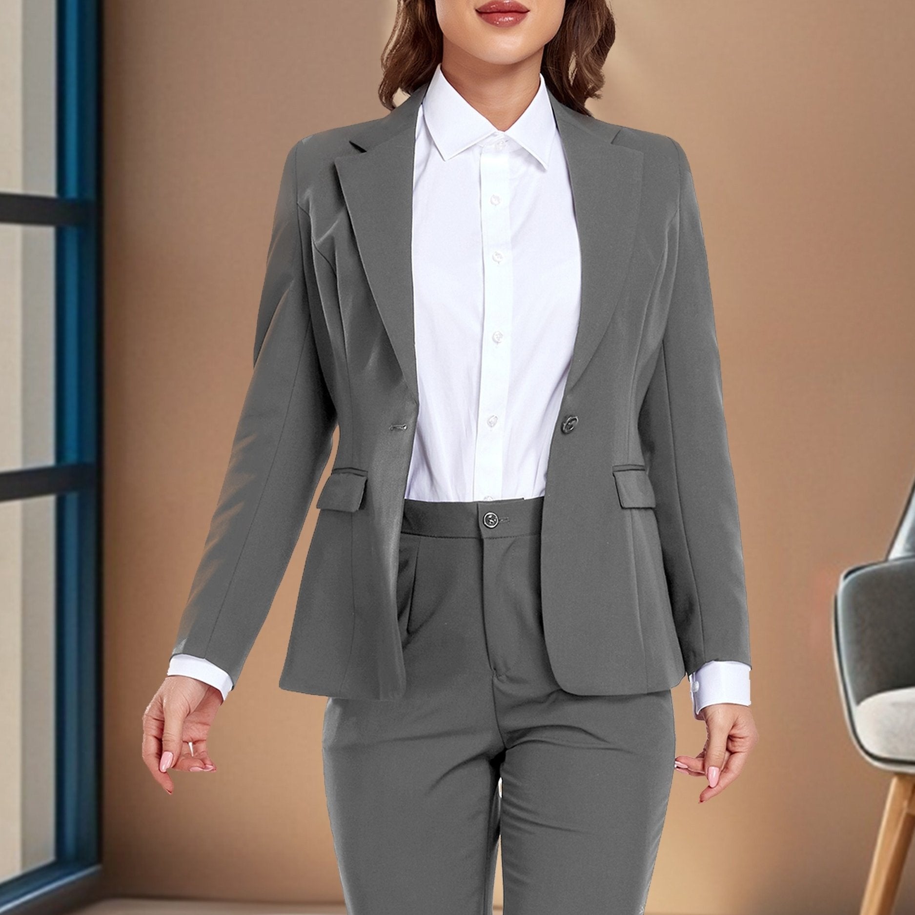 Chic Single Button Pantsuit Set
