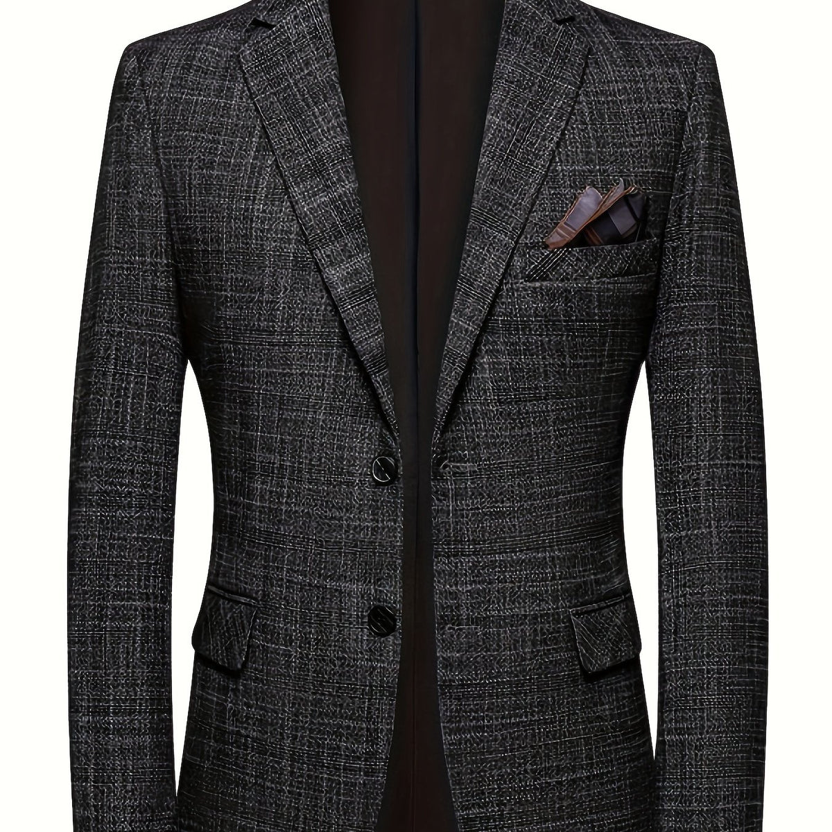 Classic Plaid Single Breasted Blazer