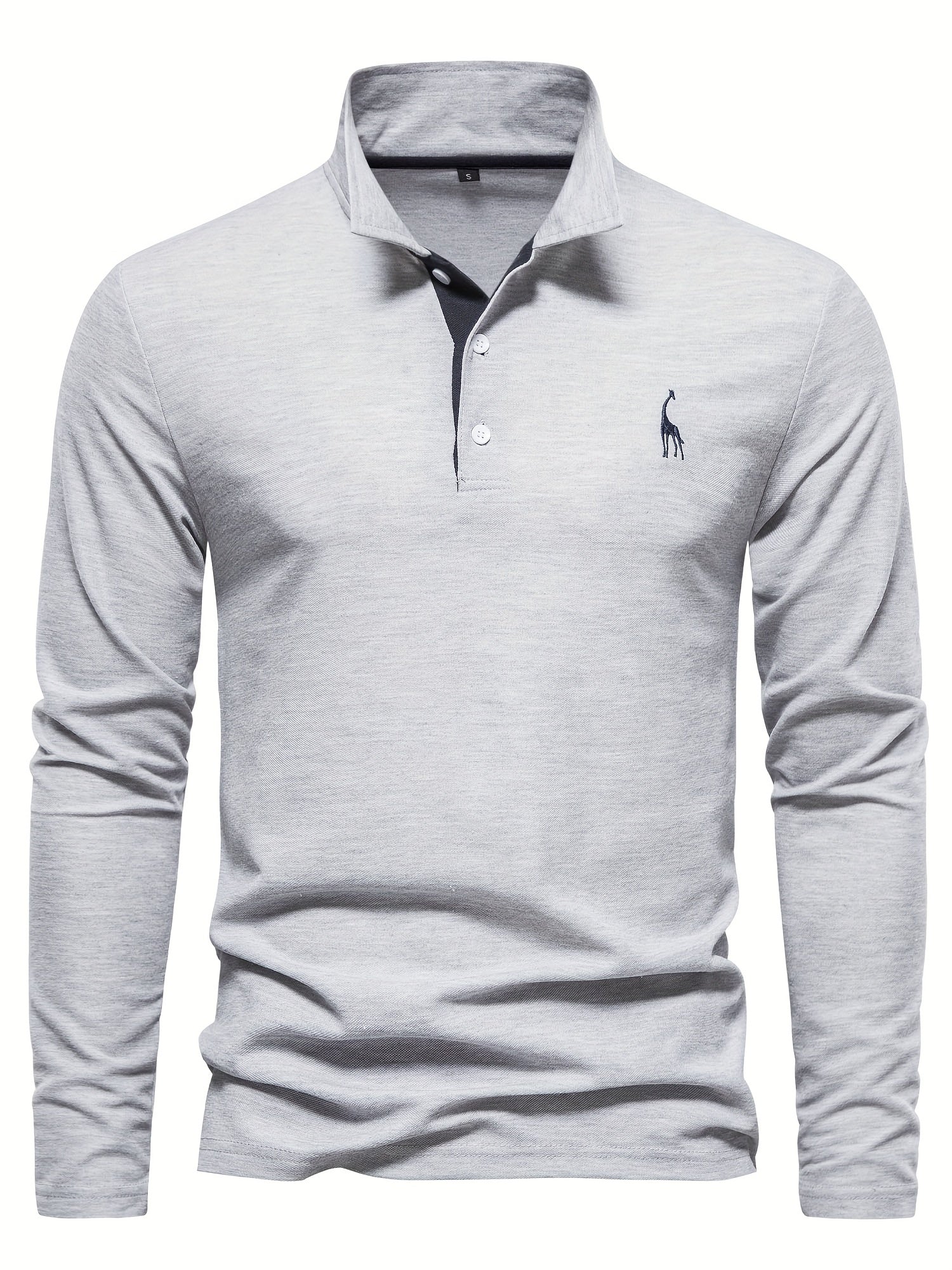 Embroidered Polo Long Sleeve Top