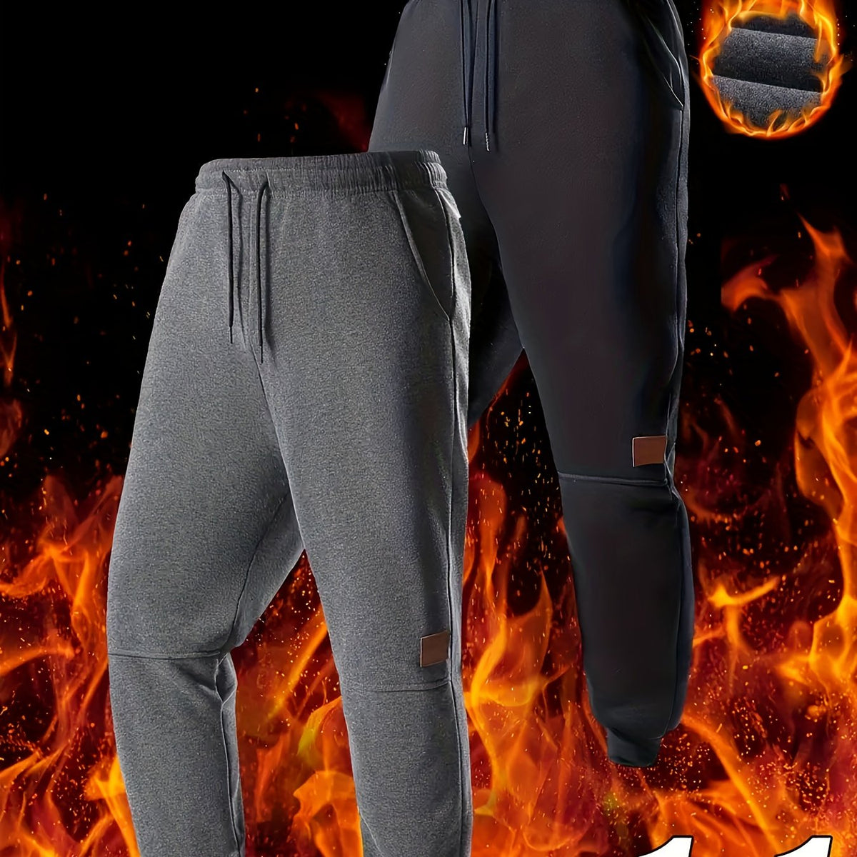 Men’s Fleece-Lined Sports Pants 2pcs