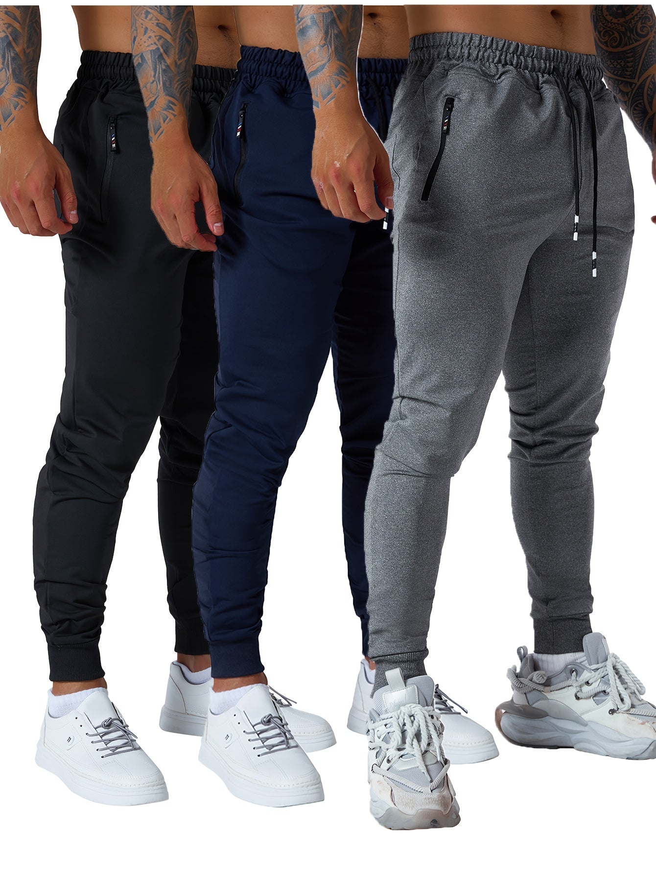 Men’s Tapered Athletic Sweatpants – 3-Piece Set
