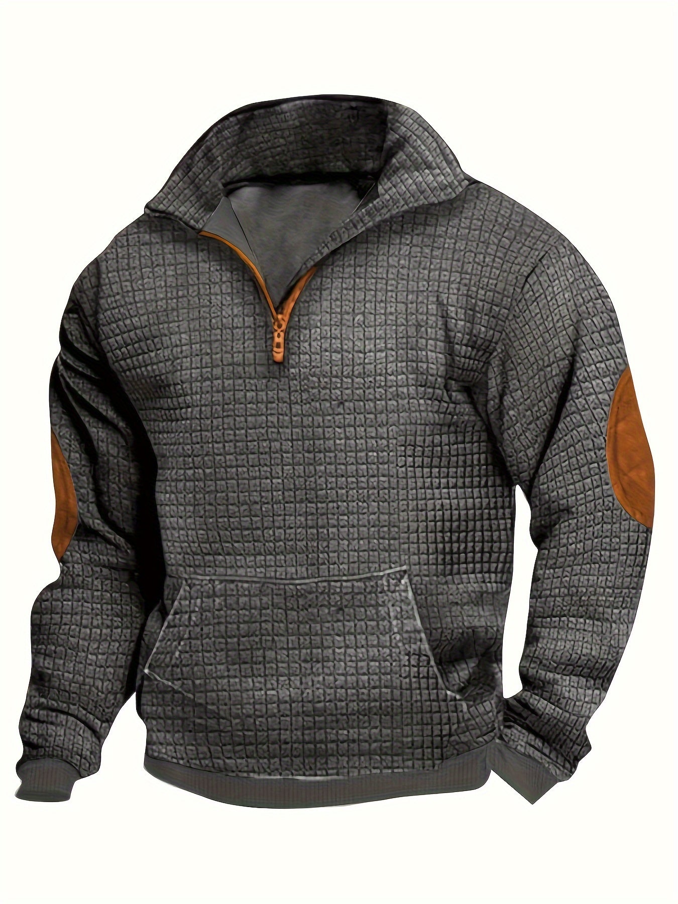 Plaid Stand Knit Top