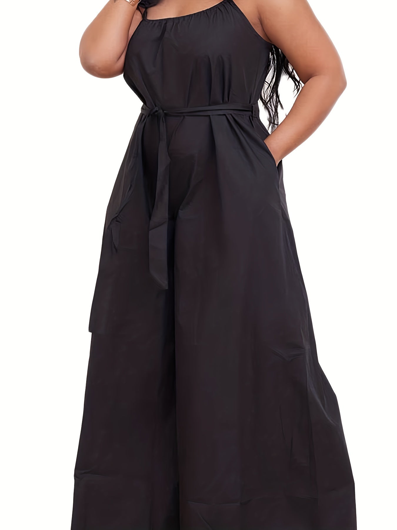 Plus Size Floral Detail Wide Leg Jumpsuit