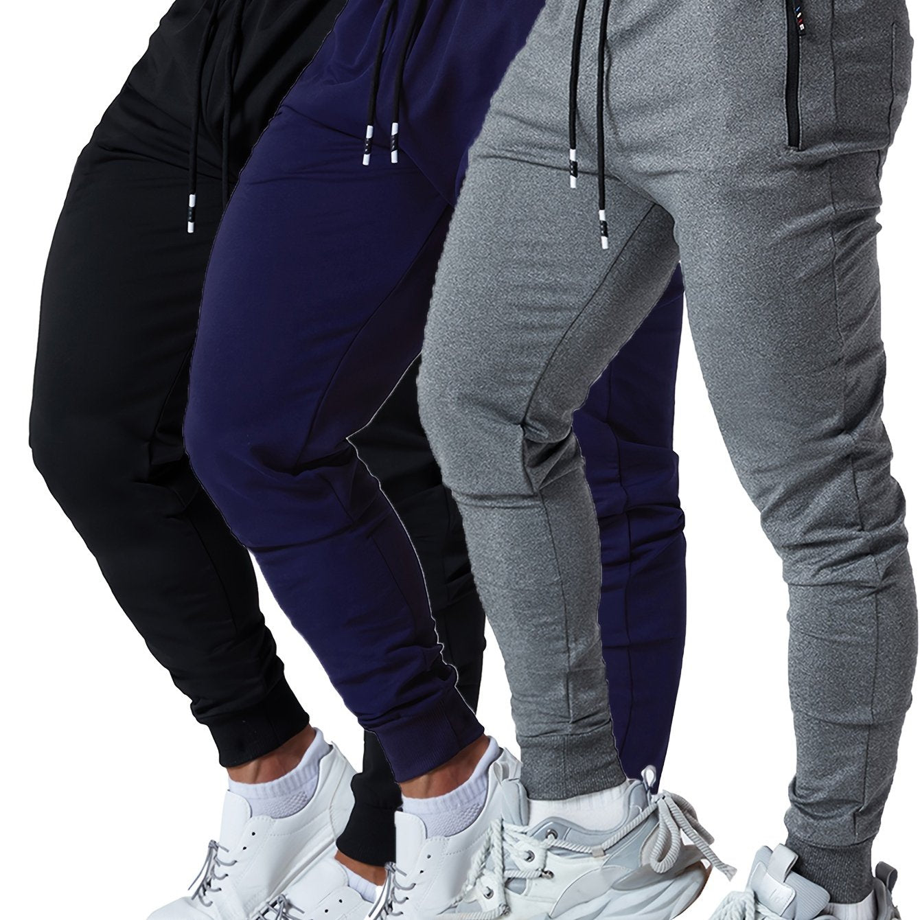 Men’s Tapered Athletic Sweatpants – 3-Piece Set