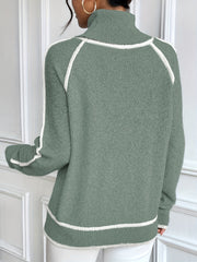 Color Block Ribbed Winter Pullover