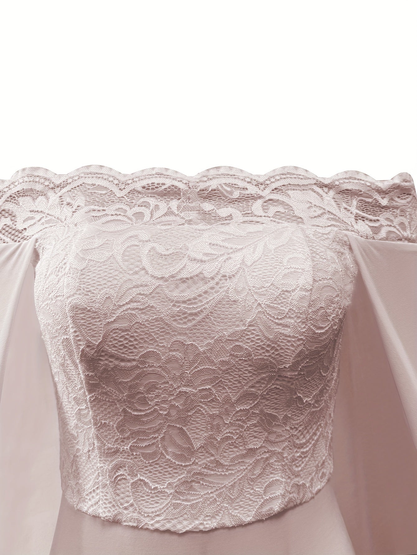 Off Shoulder Lace Cape Wedding Dress
