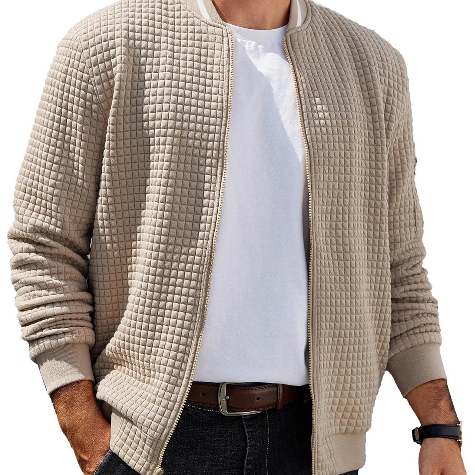 ELESOL Waffle Knit Bomber Jacket
