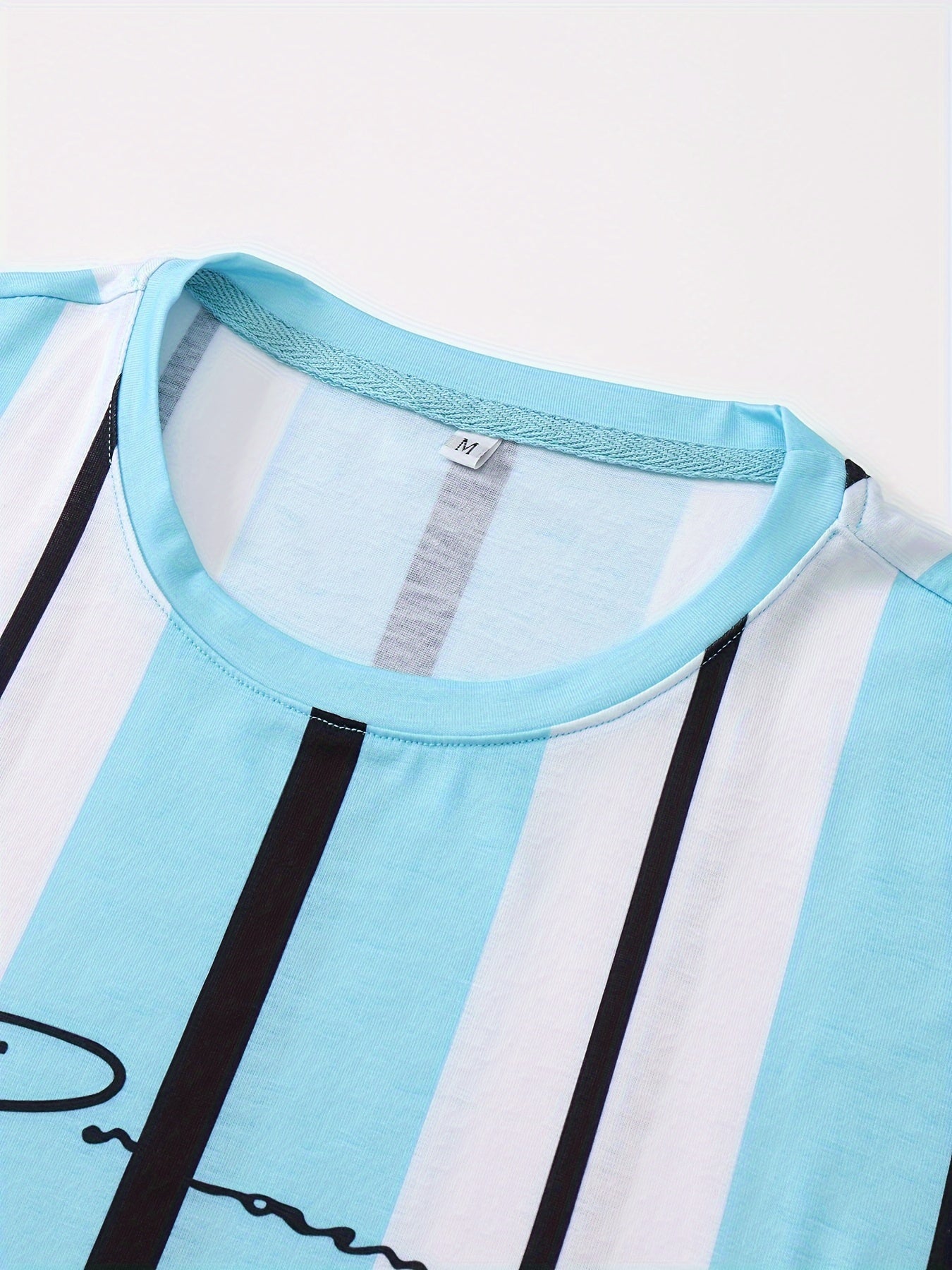 Men’s Casual Geometric Appliqué Short-Sleeve T-Shirt