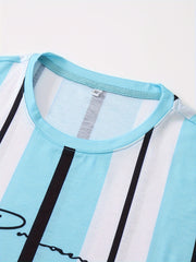 Men’s Casual Geometric Appliqué Short-Sleeve T-Shirt