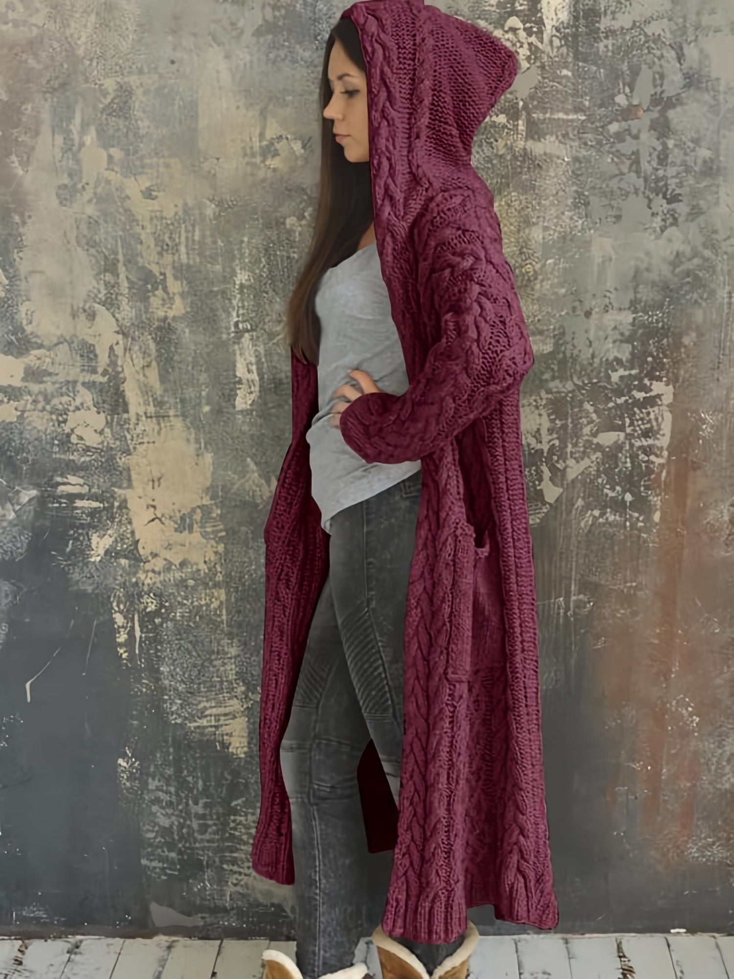 Cozy Hooded Knit Cardigan