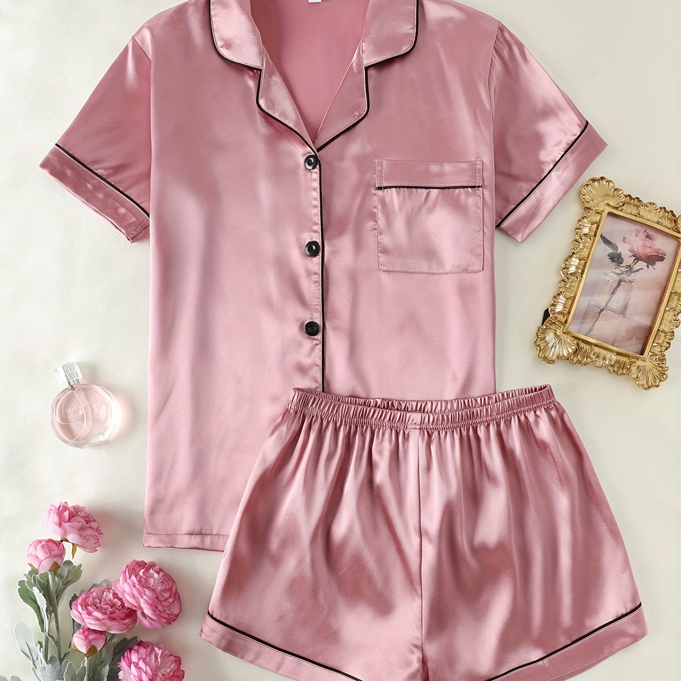 Women Satin Short Pajama Set
