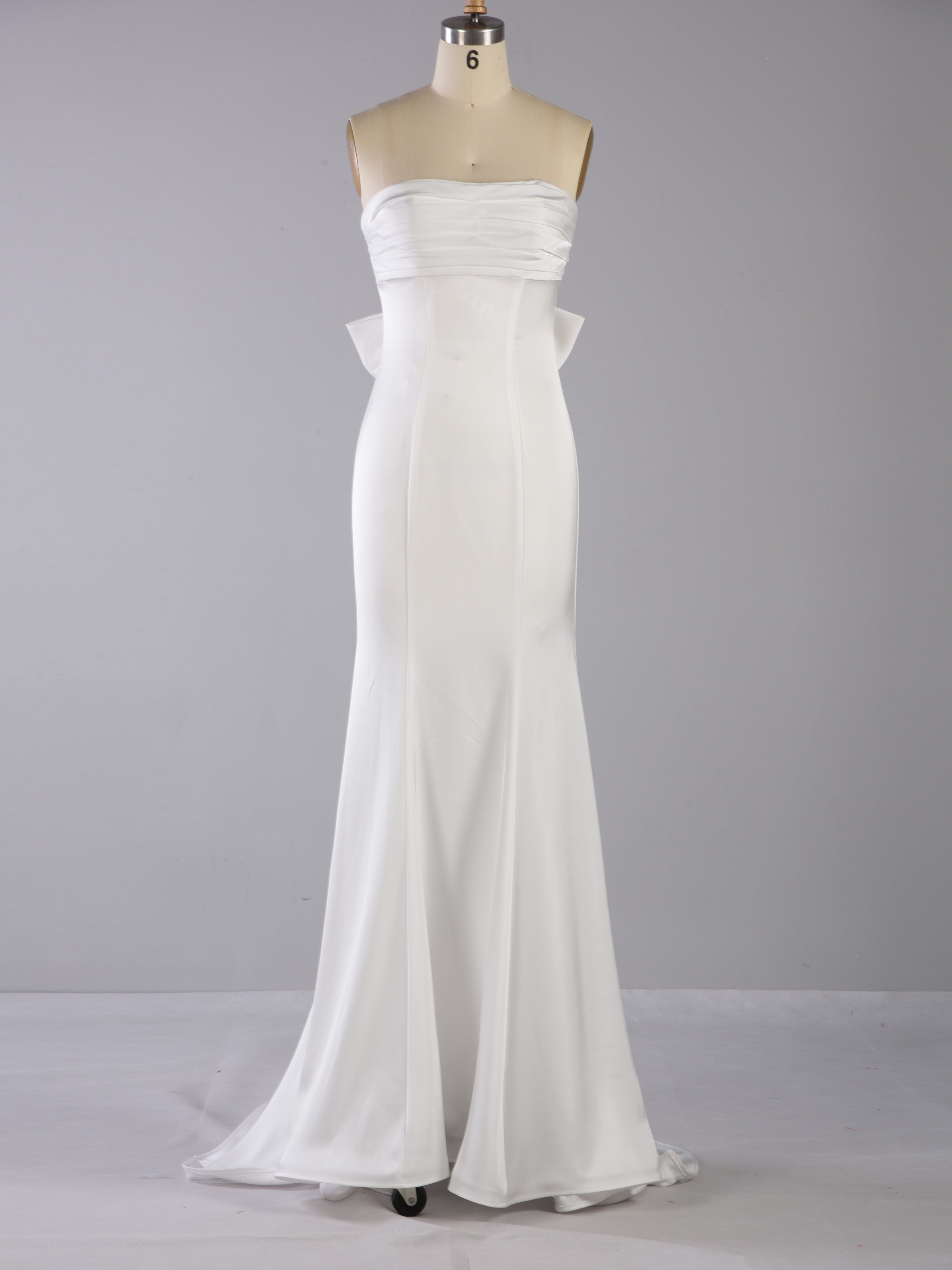 Bow Back Strapless Wedding Gown