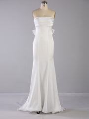 Bow Back Strapless Wedding Gown