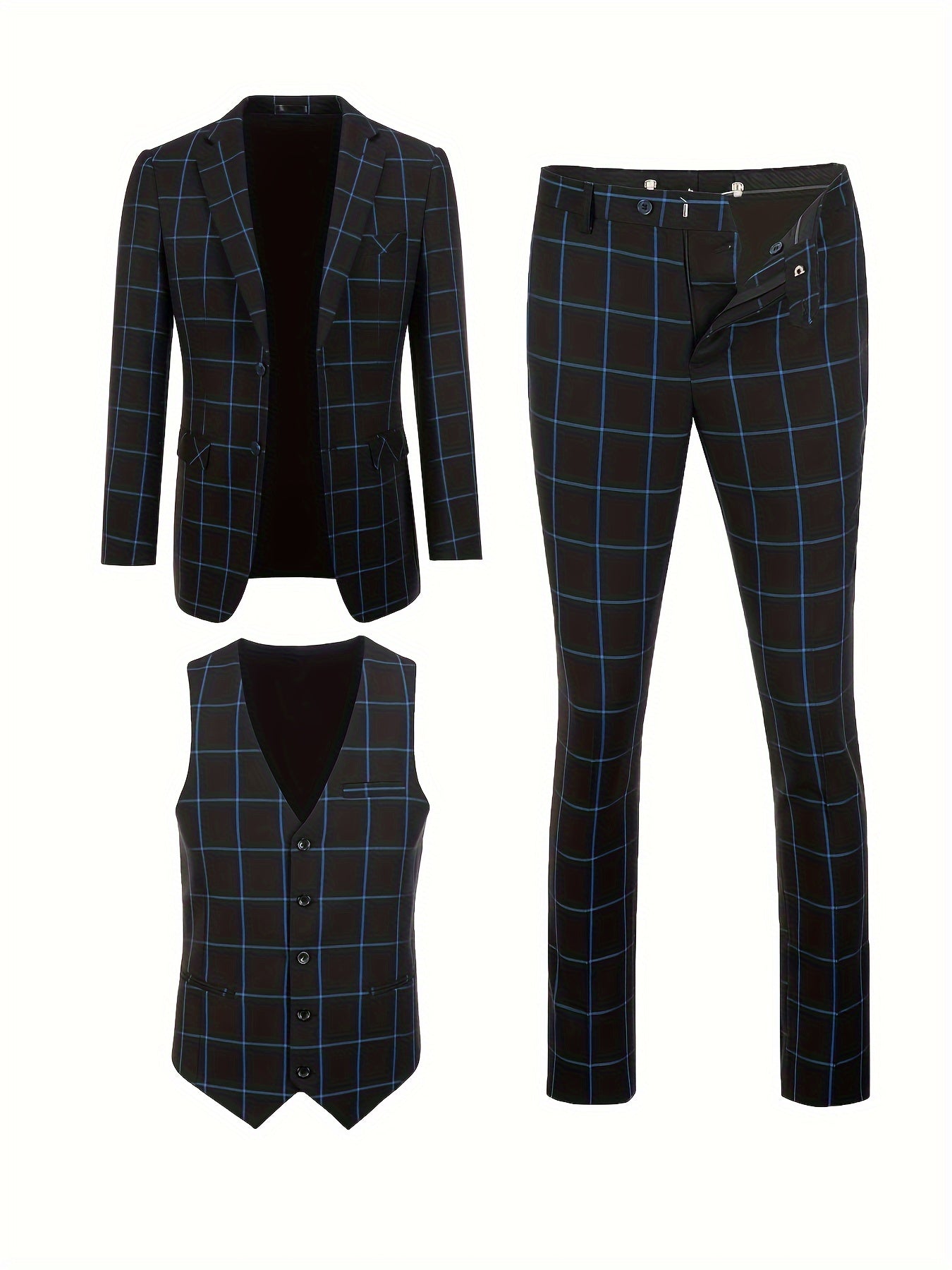 Plaid Double Trio Suit
