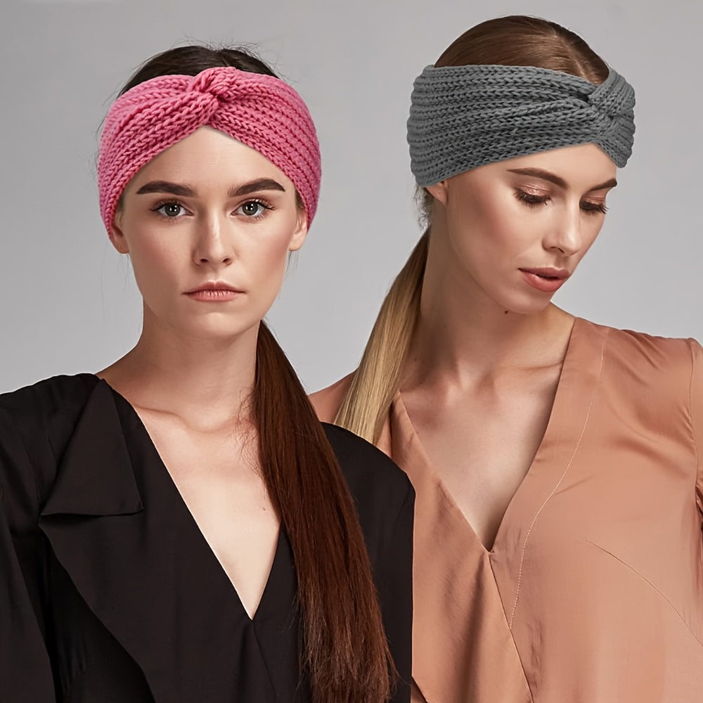 Women’s Cable Knit Winter Headband Set (4 Pieces)