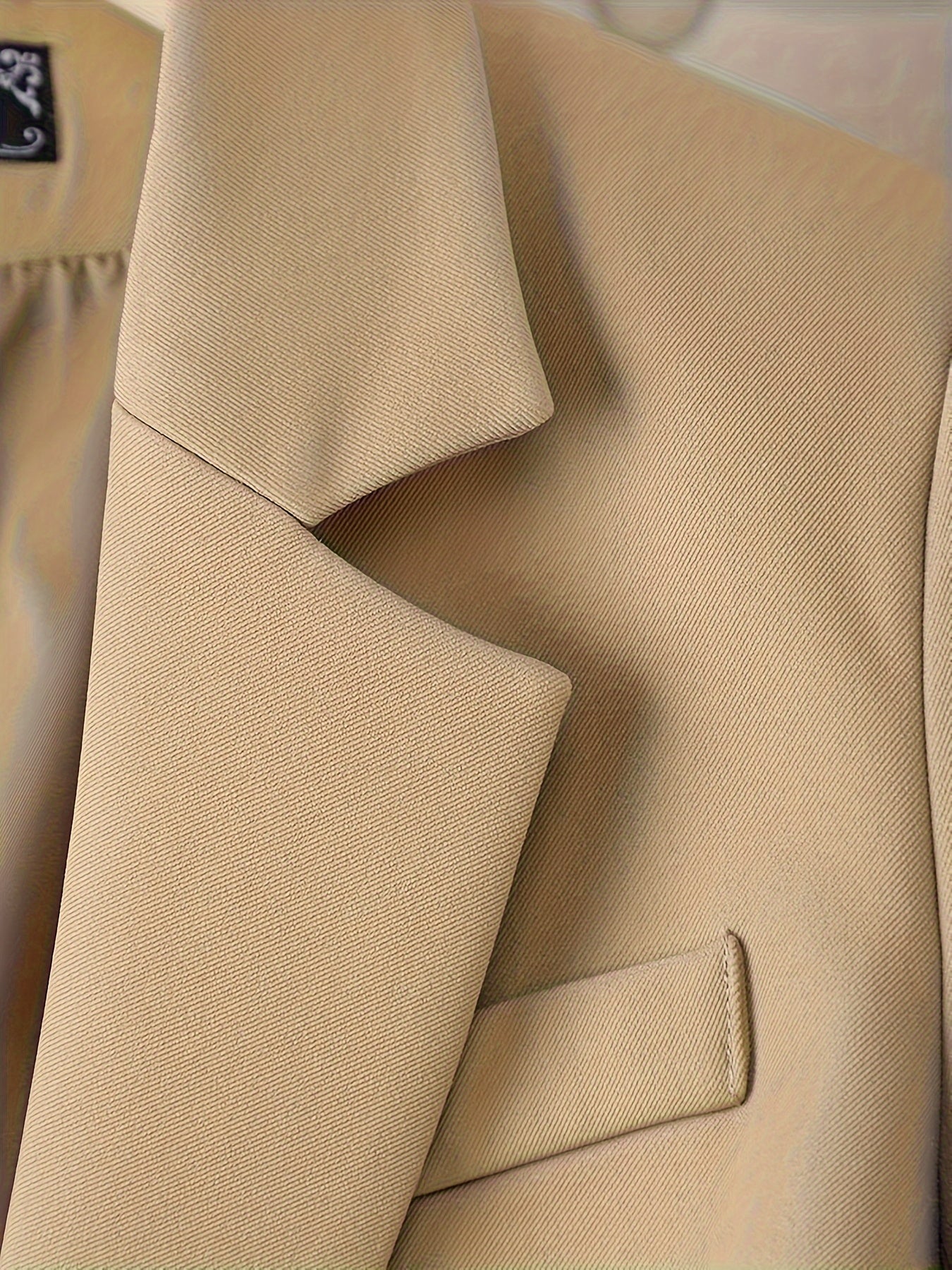 Beige Office Tailored Blazer Womens