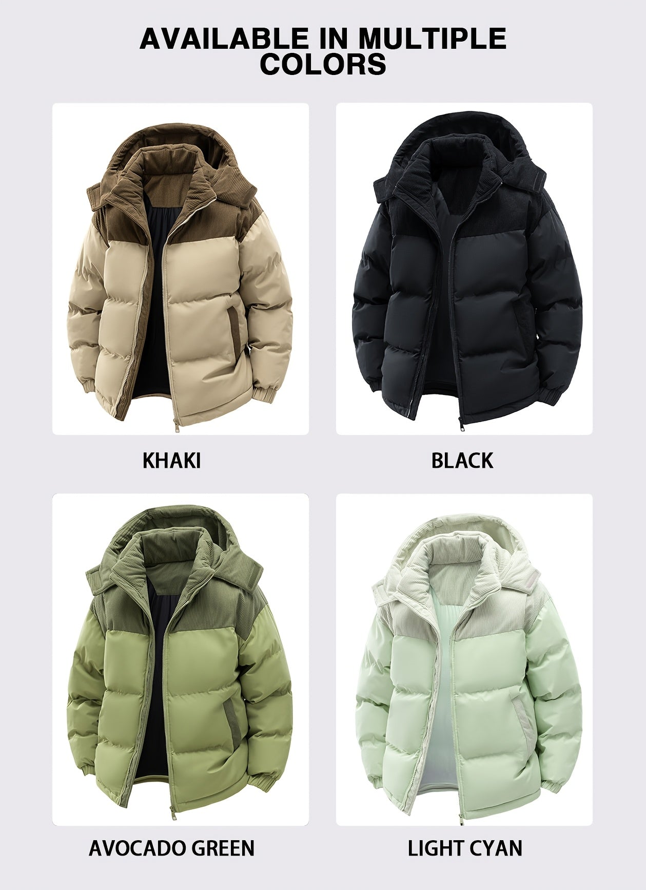 Men’s Heavy-Duty Insulated Winter Hooded Jacket