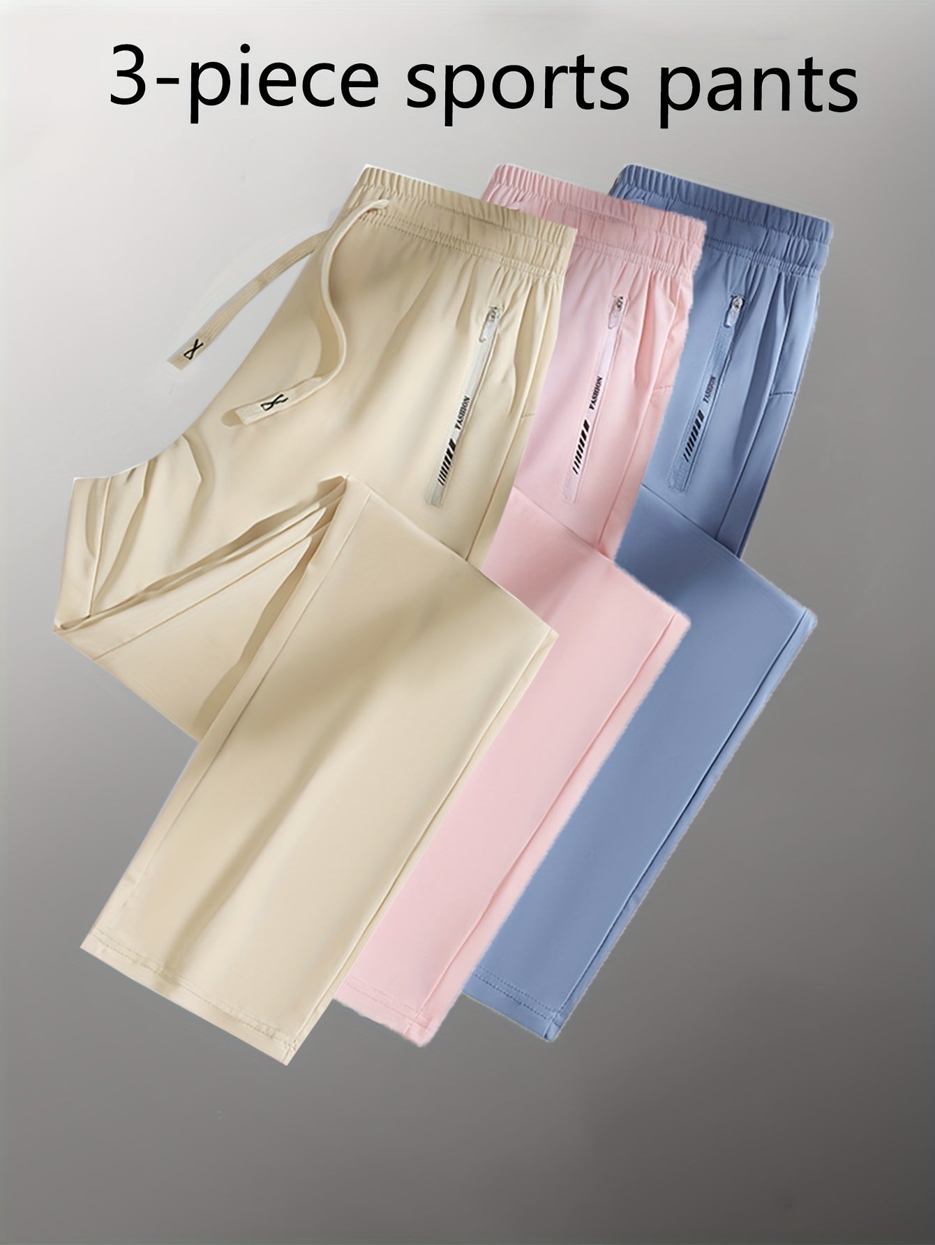 Women High-Waist Stretch Sports Pants Set (3pcs)