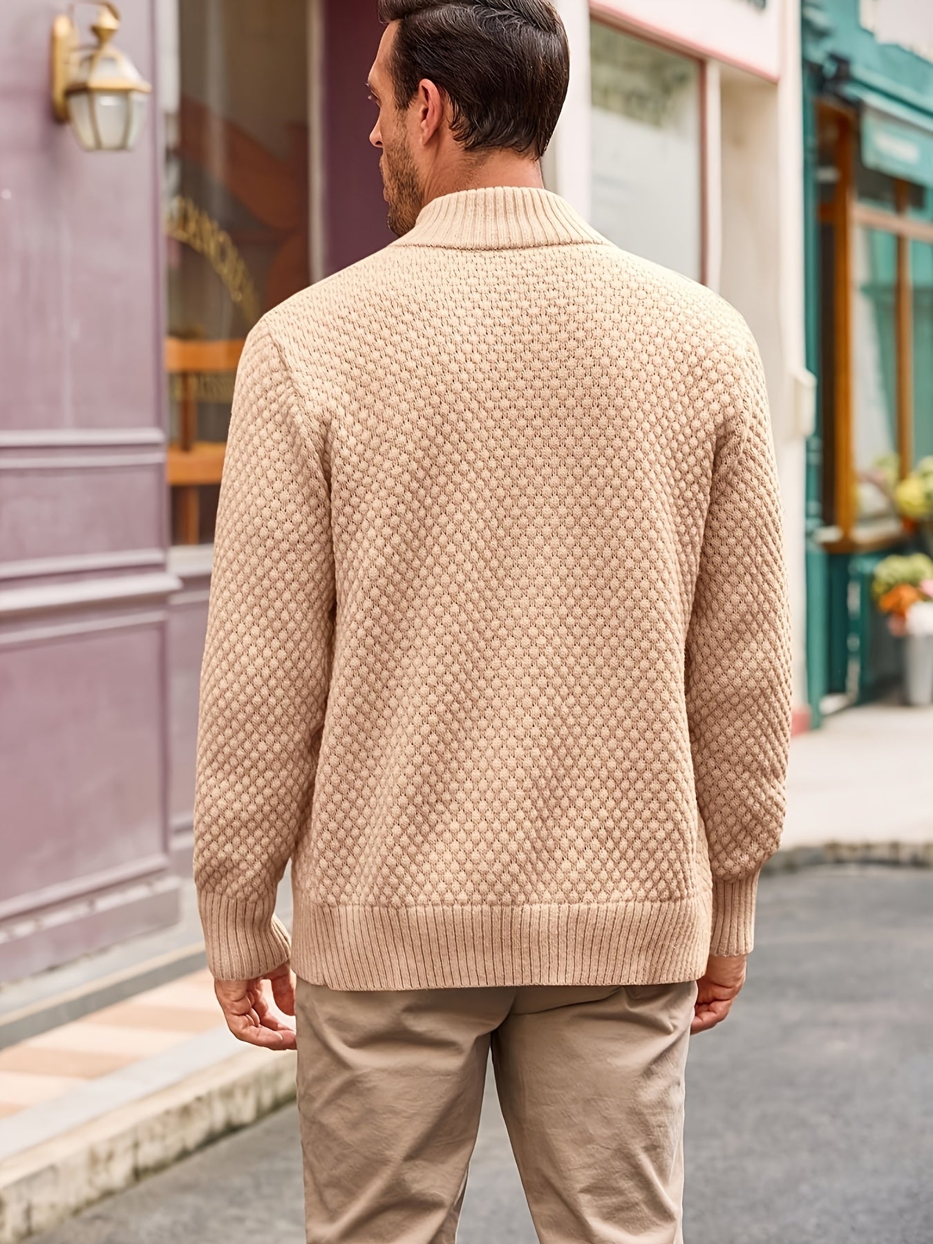 Zip Stand Knit Cardigan
