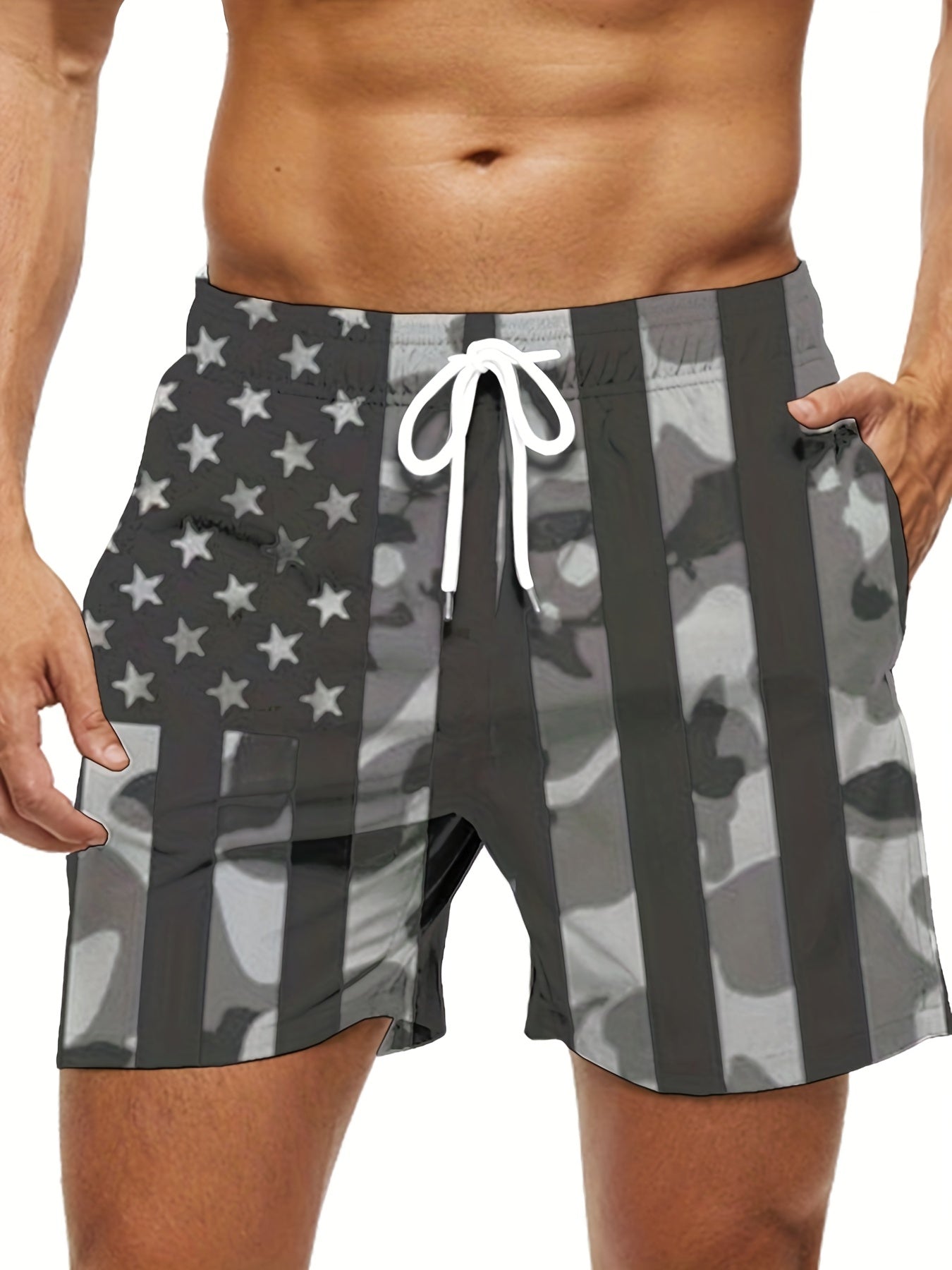 Flag Graphic Holiday Shorts