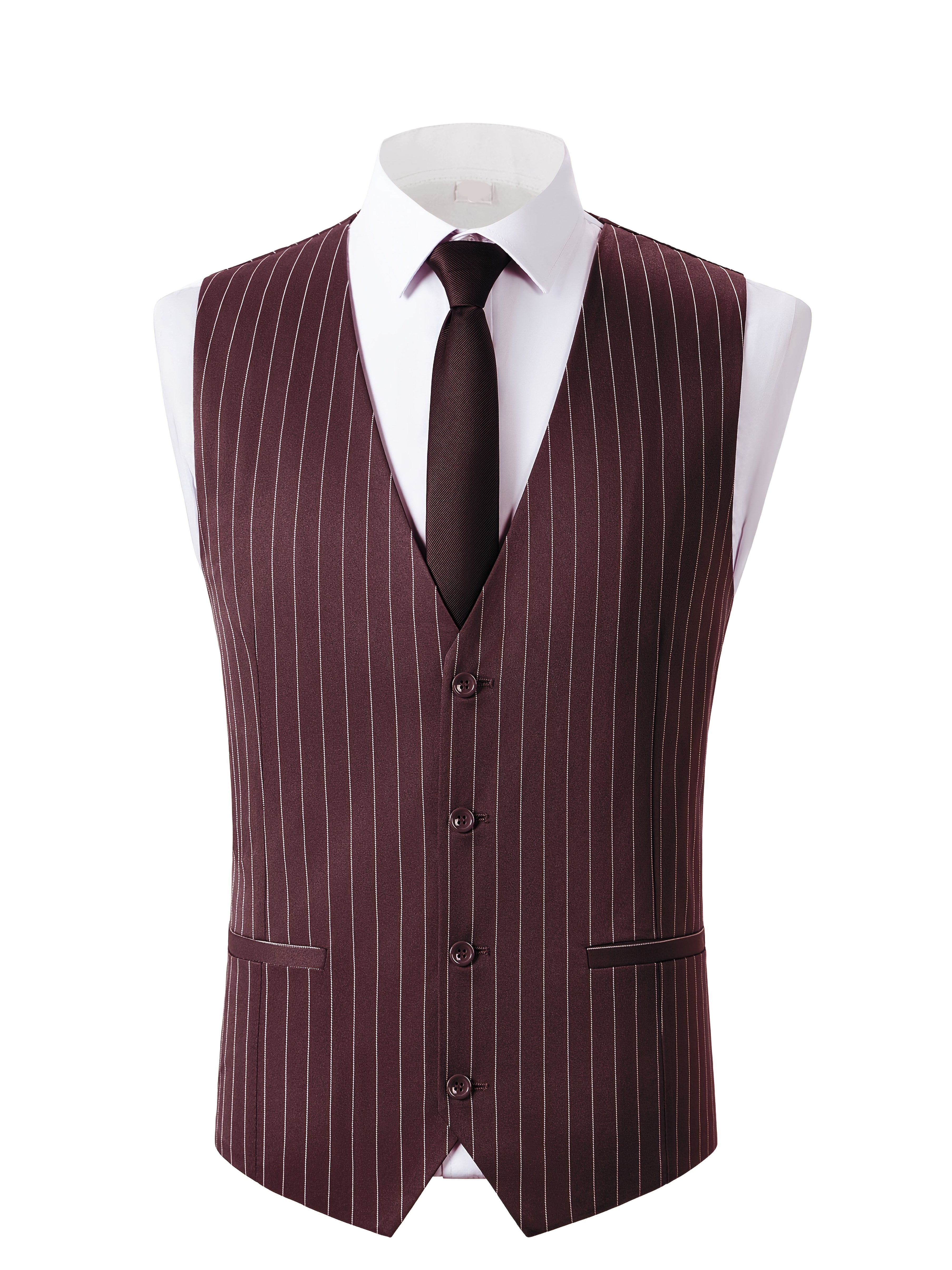 Men’s Three-Piece Vertical Stripe Suit Set
