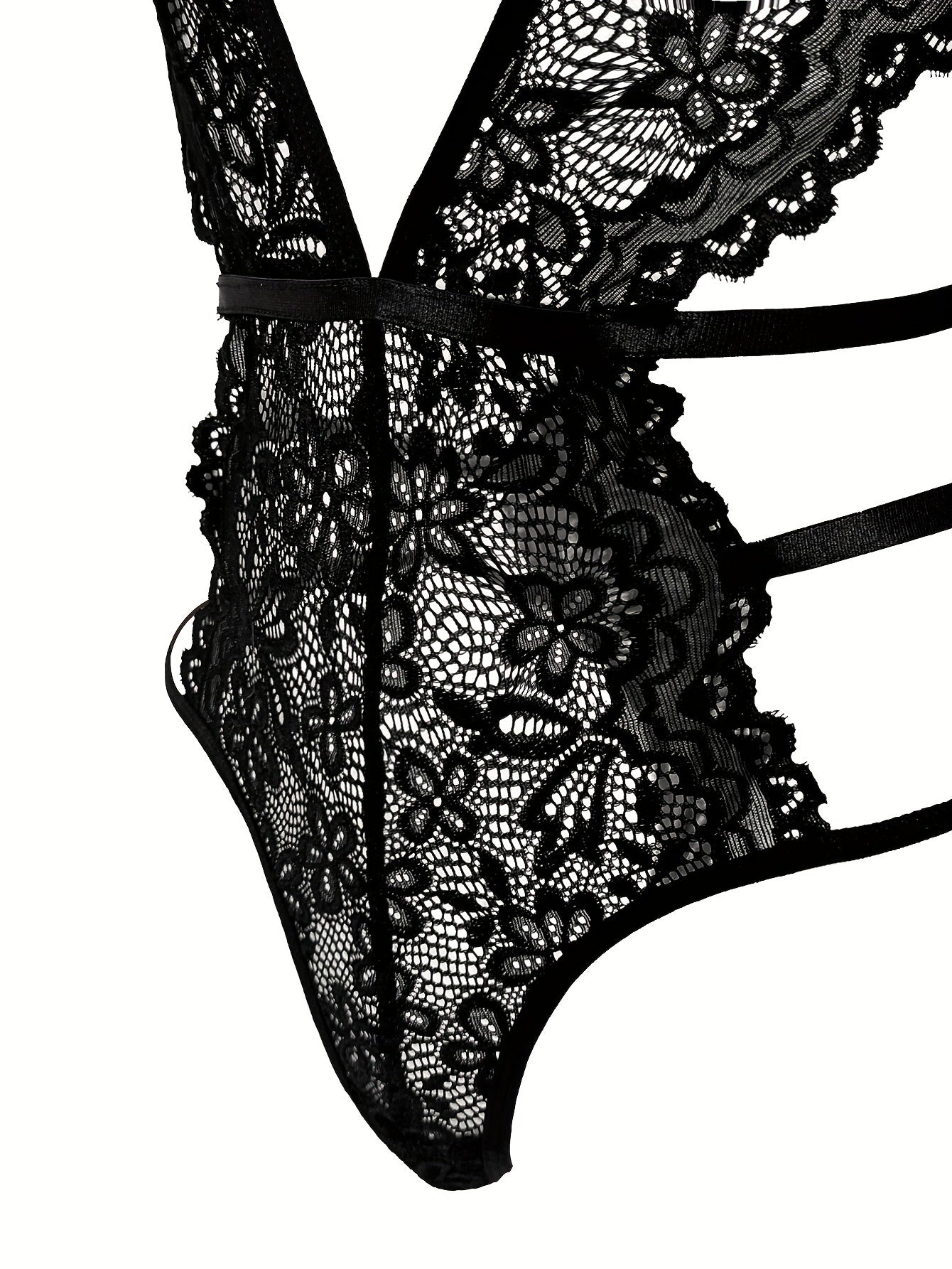 Women Floral Lace Teddy Bodysuit