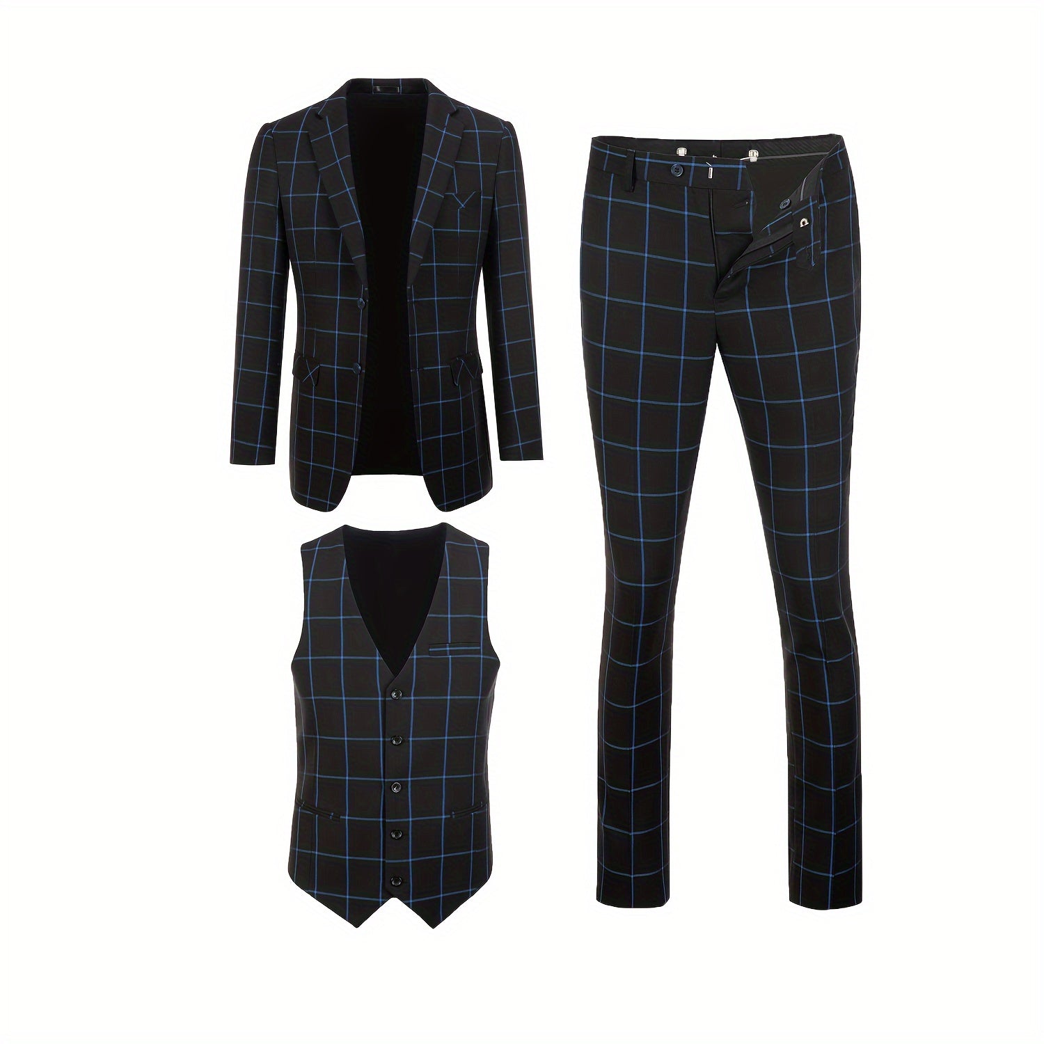 Plaid Double Trio Suit