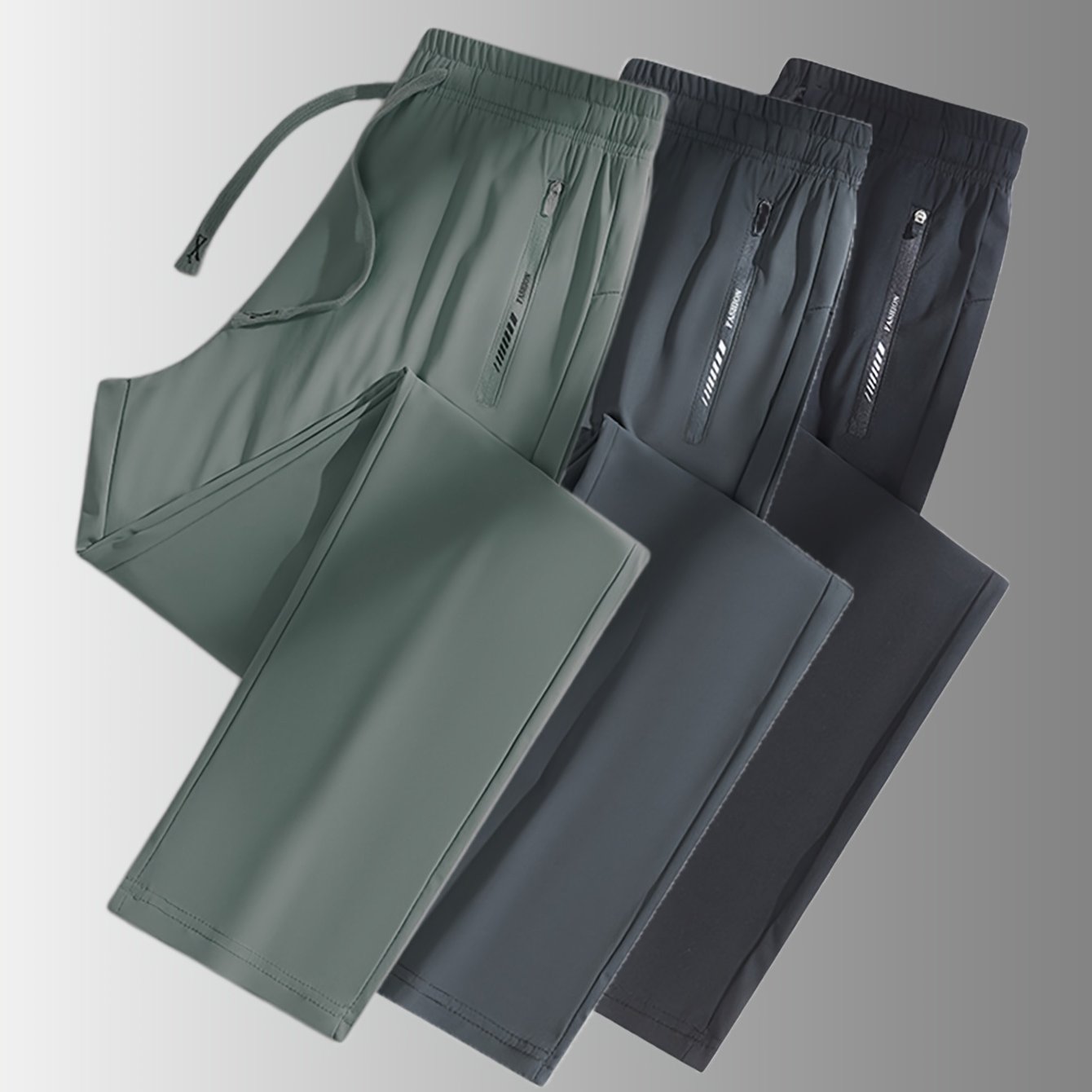 Women High-Waist Stretch Sports Pants Set (3pcs)