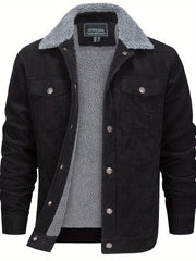 Sherpa-Lined Corduroy Winter Jacket