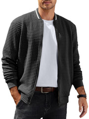 ELESOL Waffle Knit Bomber Jacket