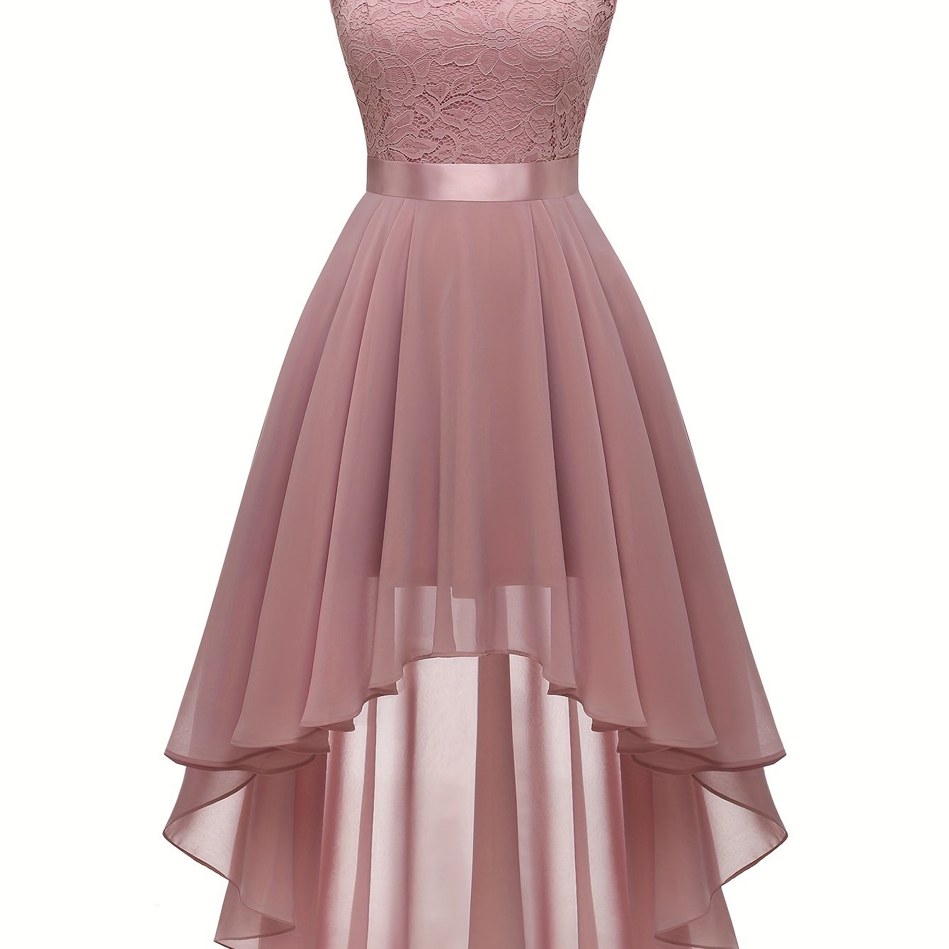 Asymmetric Lace Bow Waist Dress