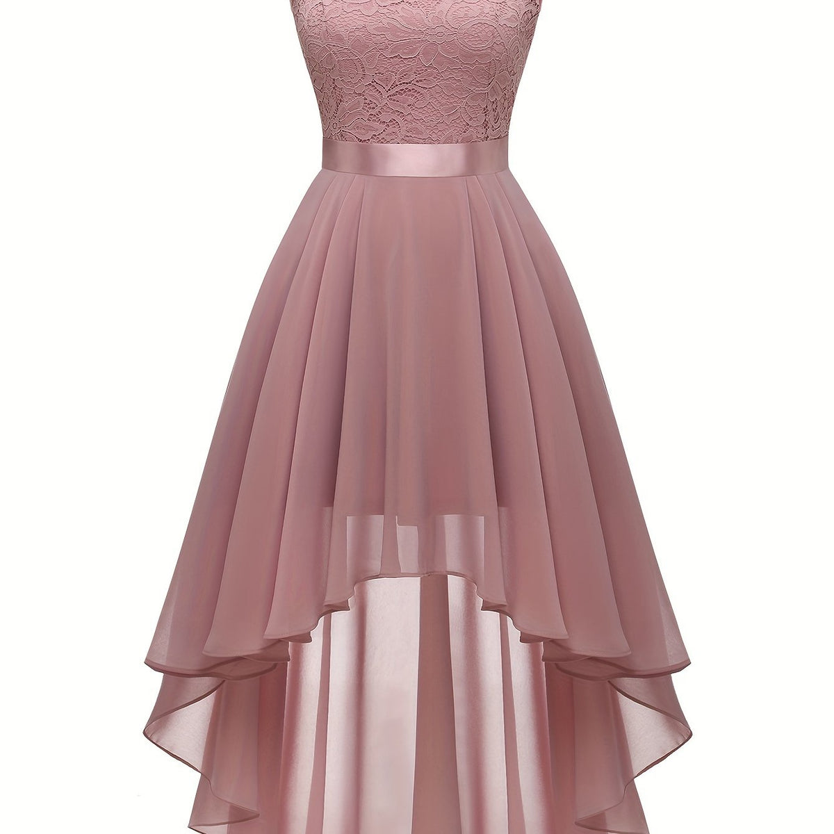 Asymmetric Lace Bow Waist Dress