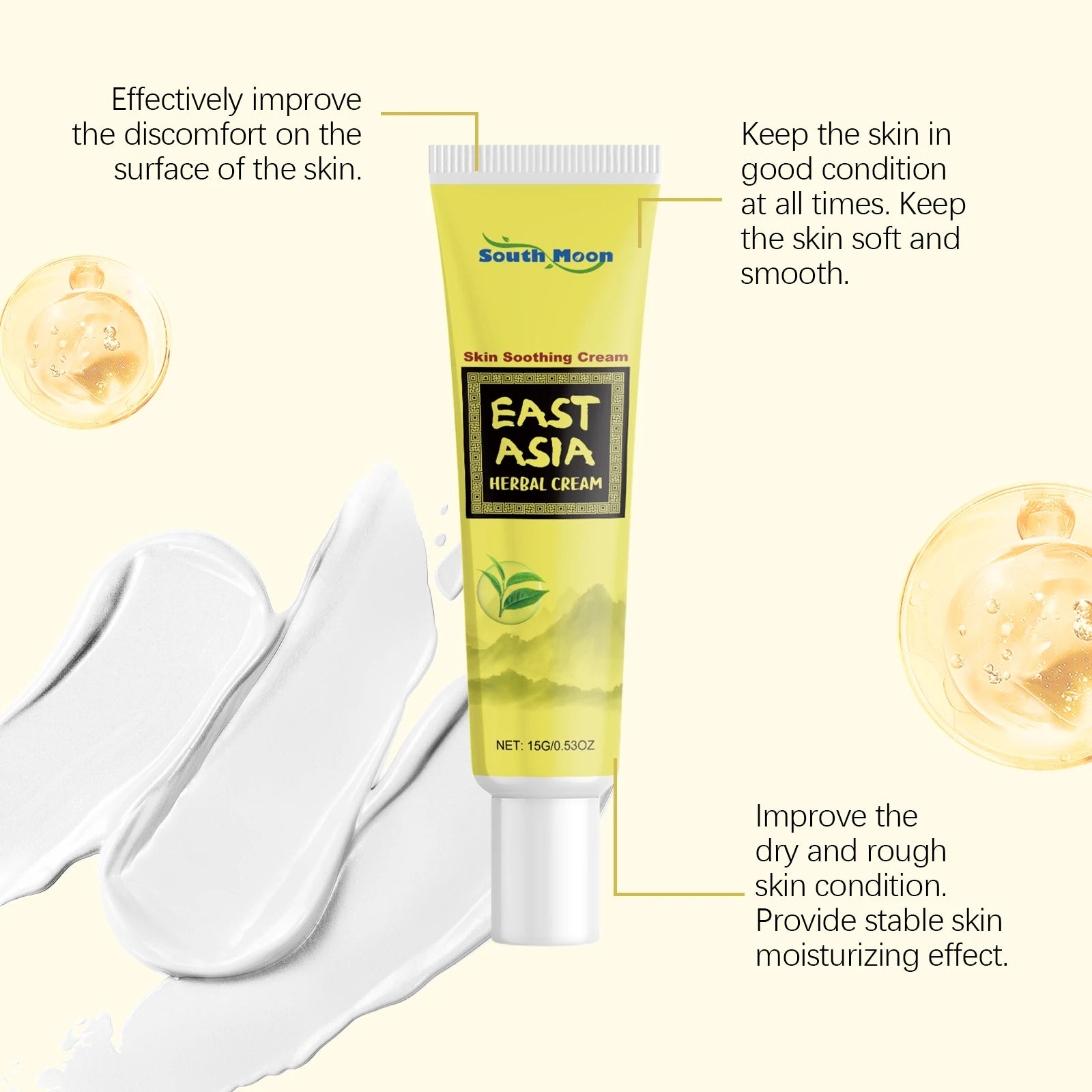 Herbal Facial Moisturizing Cream Hydrating Rich Face Balm Skin Smoothing Daily Gentle Care Intense Moisture Lock Professional Sk