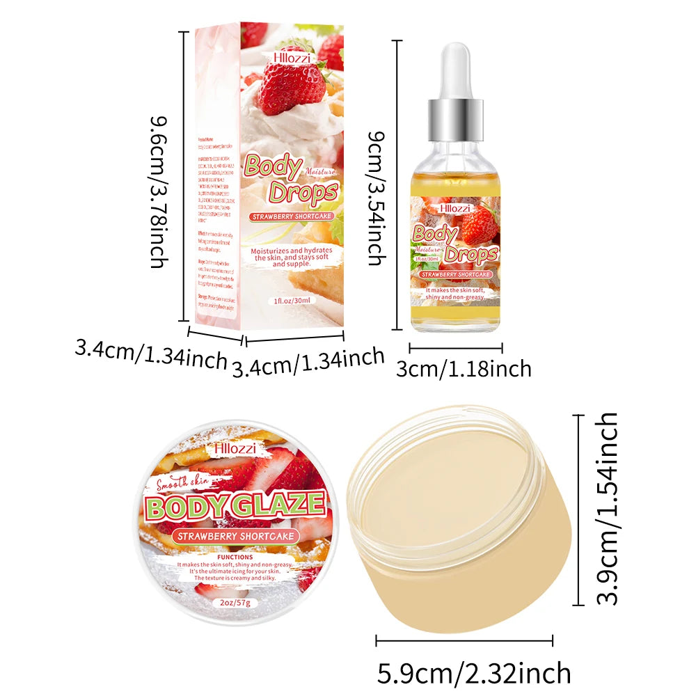 Body Glaze & Body Oil Combination Various Flavors Non-greasy Hydrating and Moisturizing Body Lotion Massage
