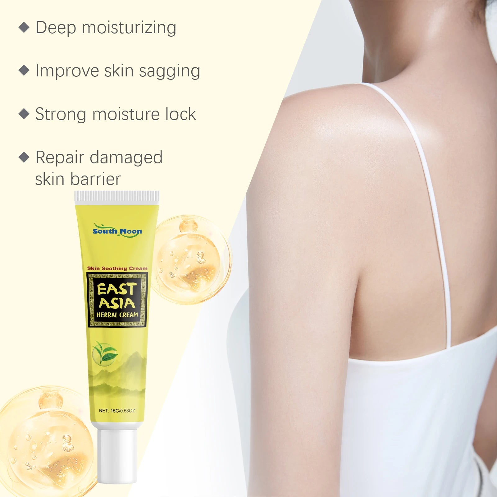 Herbal Facial Moisturizing Cream Hydrating Rich Face Balm Skin Smoothing Daily Gentle Care Intense Moisture Lock Professional Sk