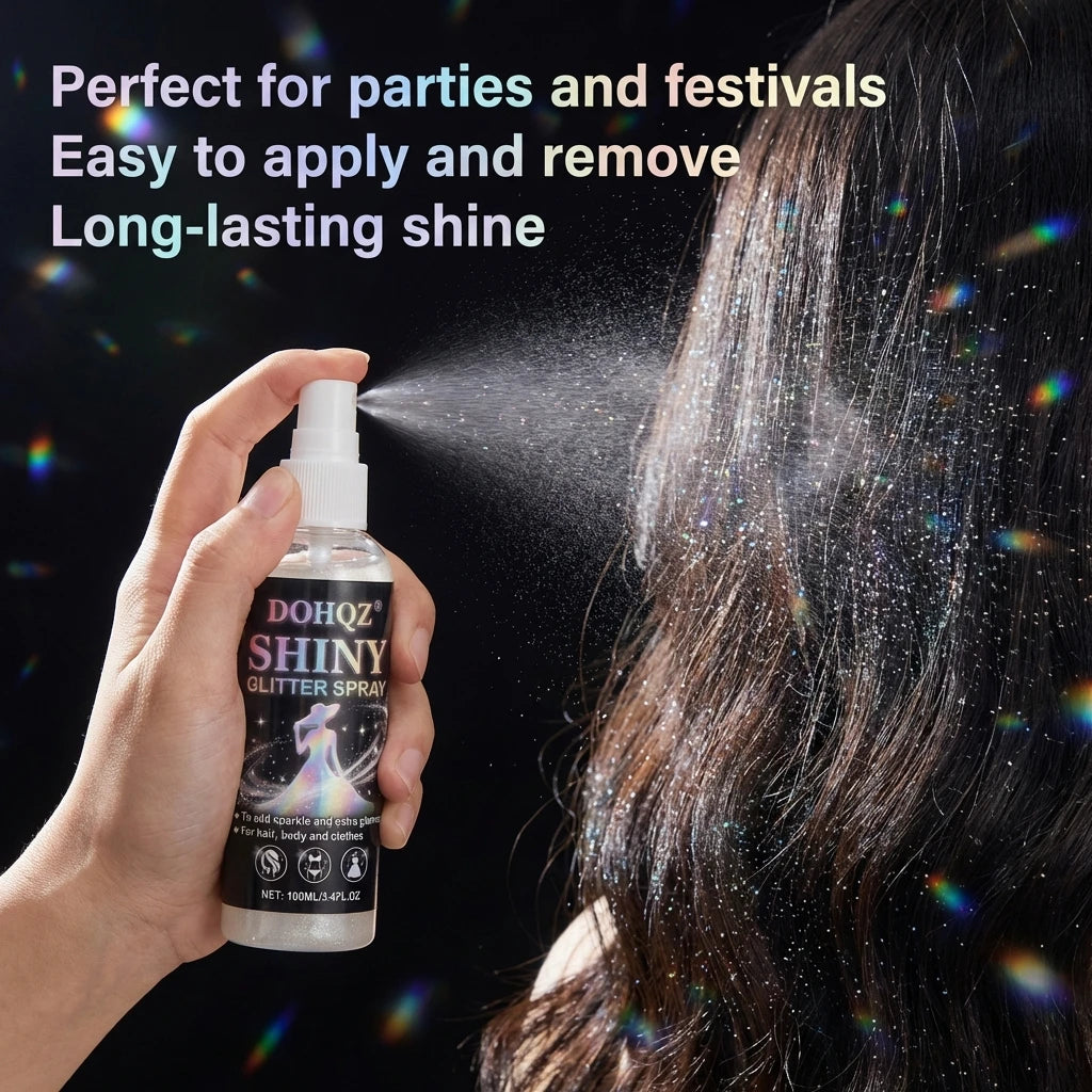 Festival Glitter Spray 100ml Silver Sparkle Body Paint for Weddings, NYE, Costume Party, Stage Performance, SFX Makeup - Washabl
