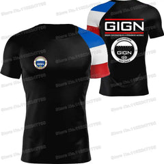 2023 French National Gendarmerie Intervention Group T Shirt France GIGN Outdoor technical Shirts fitness Clothing Training Tops