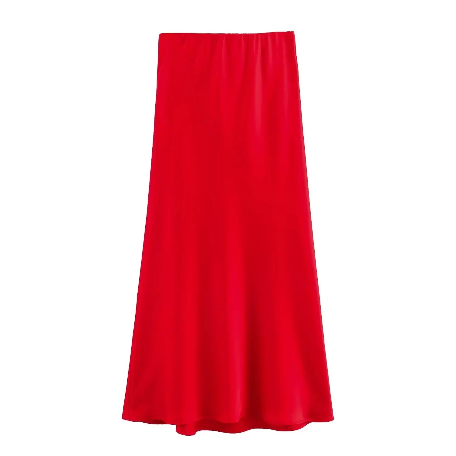 HH Skirts For Women 2024 Summer Solid Satin Sheath Long Skirt Female Show Curve Beach Outfits For Woman Mermaid Skirts