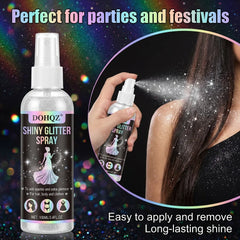 Festival Glitter Spray 100ml Silver Sparkle Body Paint for Weddings, NYE, Costume Party, Stage Performance, SFX Makeup - Washabl