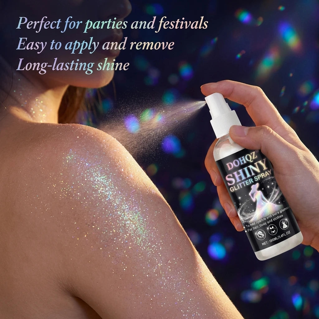 Festival Glitter Spray 100ml Silver Sparkle Body Paint for Weddings, NYE, Costume Party, Stage Performance, SFX Makeup - Washabl