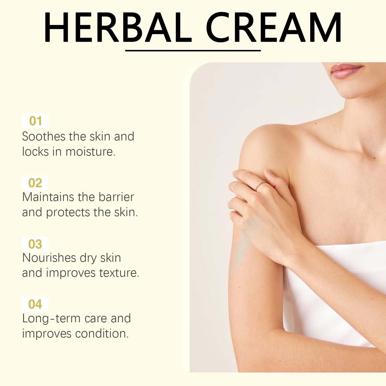 Herbal Facial Moisturizing Cream Hydrating Rich Face Balm Skin Smoothing Daily Gentle Care Intense Moisture Lock Professional Sk