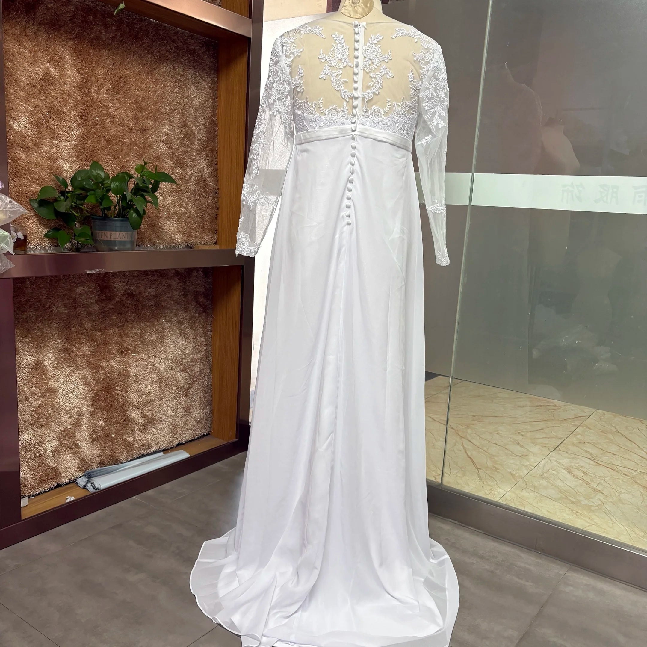 Elegant Lace Maternity Wedding Gown